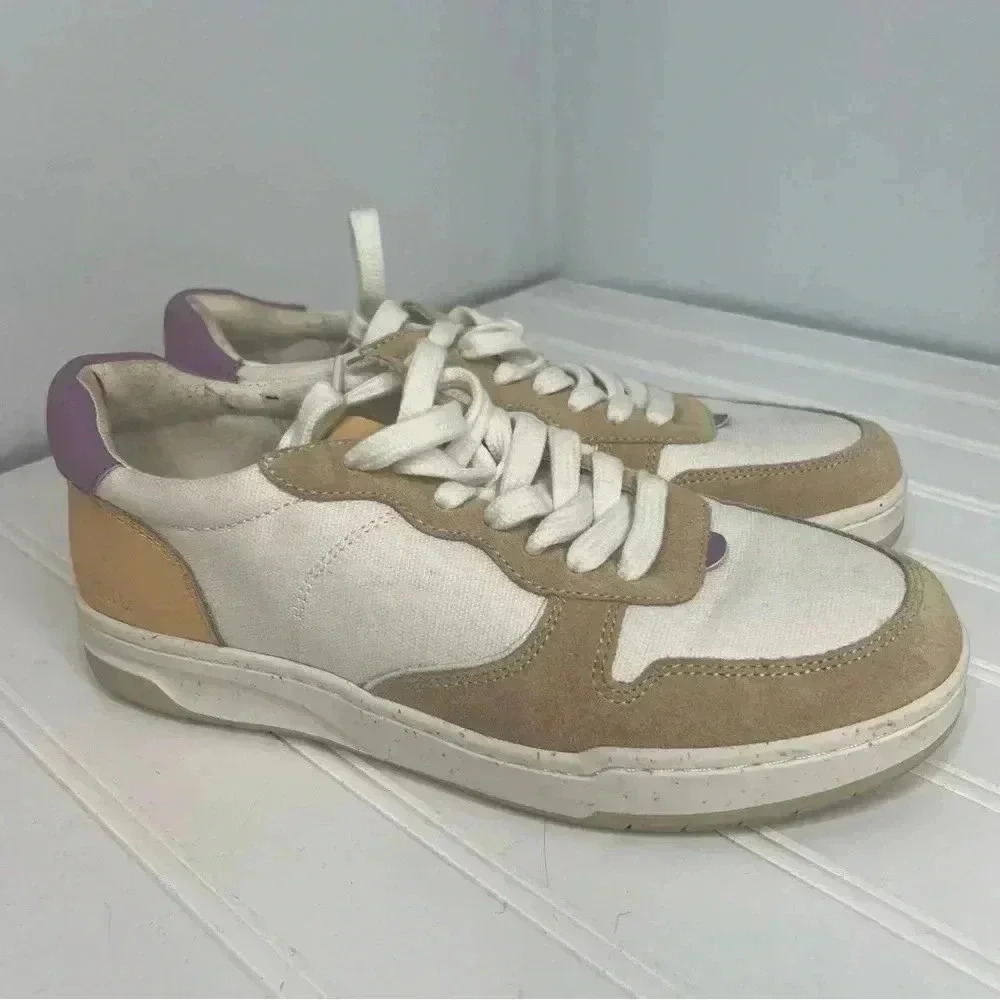 Madewell Court Low-Top Sneakers in Colorblock Leather Nubuck and Suede‎ Sz 7.5
